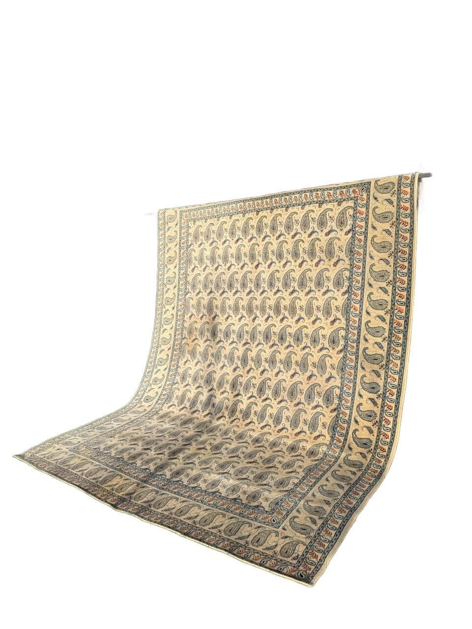 Dywan Keshan 380x275 cm, beżowy, wełna, Iran, lata 60.