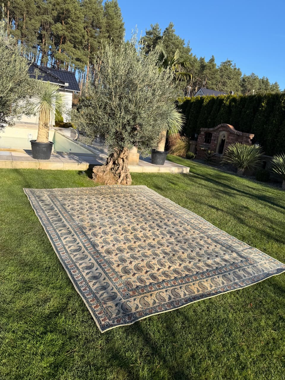 Dywan Keshan 380x275 cm, beżowy, wełna, Iran, lata 60. - 181967