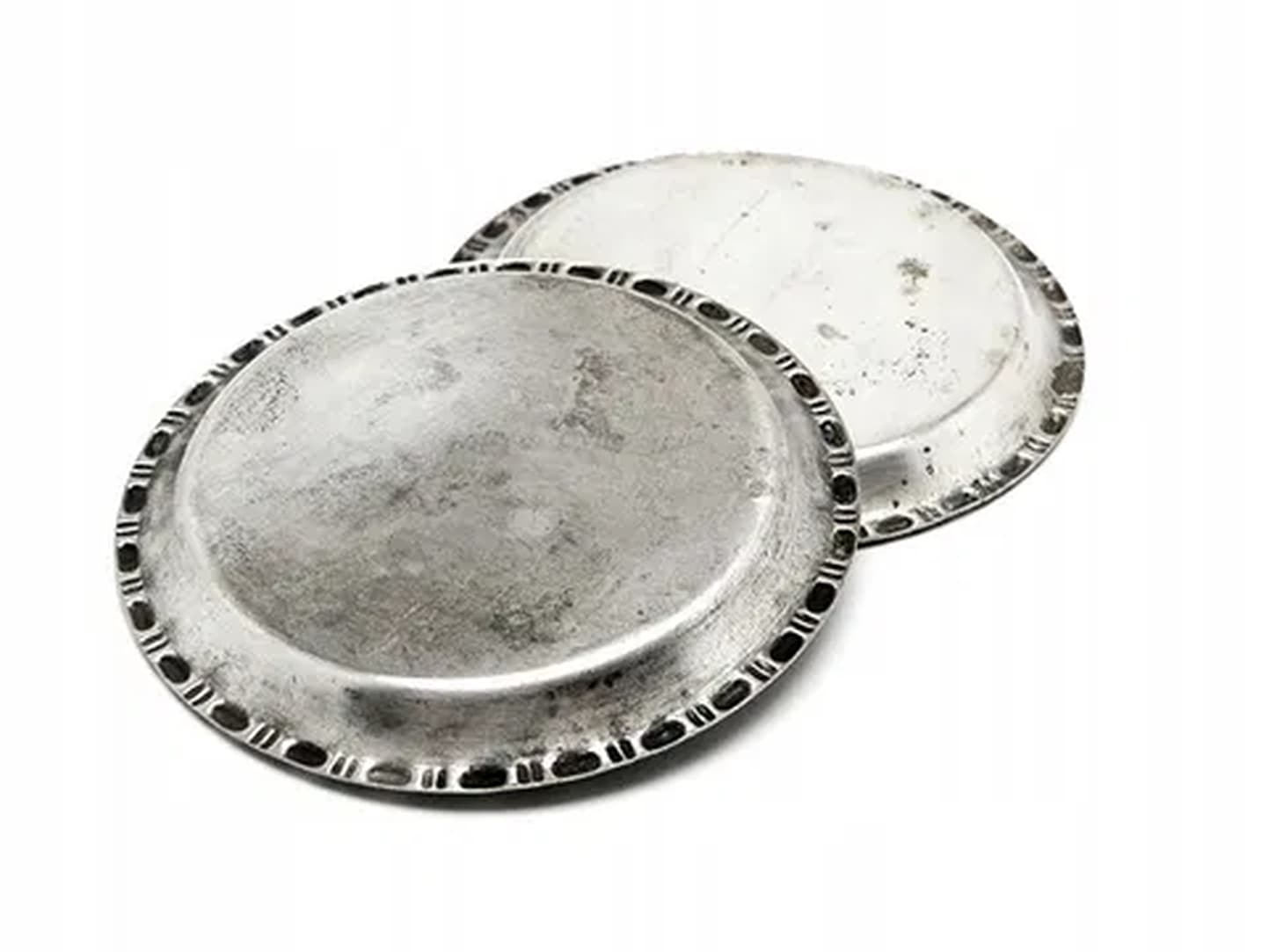 Para podstawek pod gorące szklanki Modernizm, mosiądz srebrzony, HEFRA, Polska, lata 70. - 182053