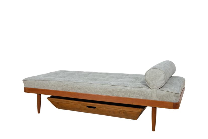 Daybed, light brown teak, Horsens Møbelfabrik, Denmark, 1960s