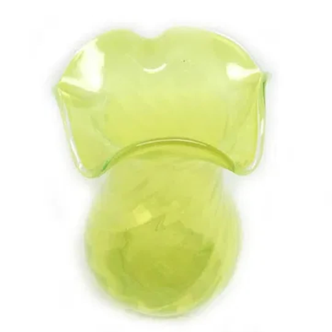 Mid-century modern ruffled vase, glass, by L. Fiedorowicz, Huta Staszic, Poland, 1970s. - 182083