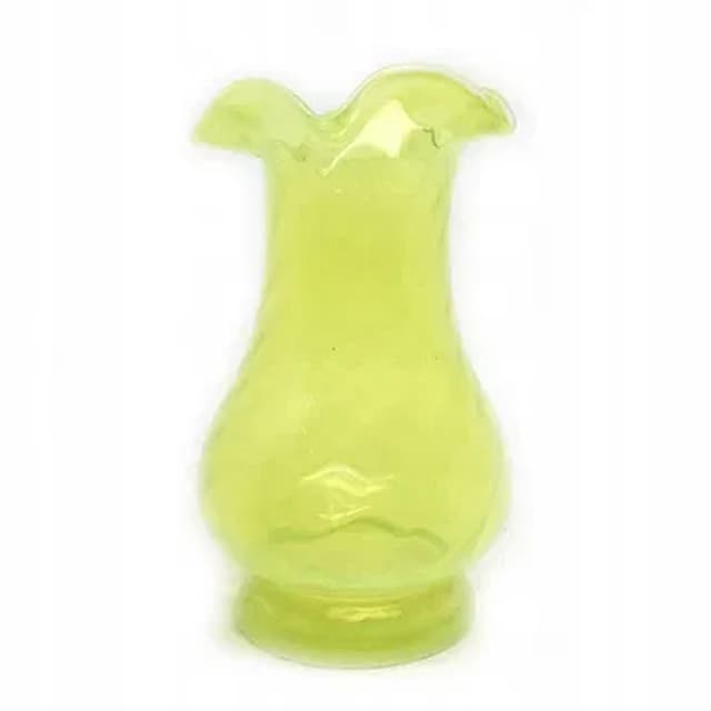 Mid-century modern ruffled vase, glass, by L. Fiedorowicz, Huta Staszic, Poland, 1970s. - DIMENSION