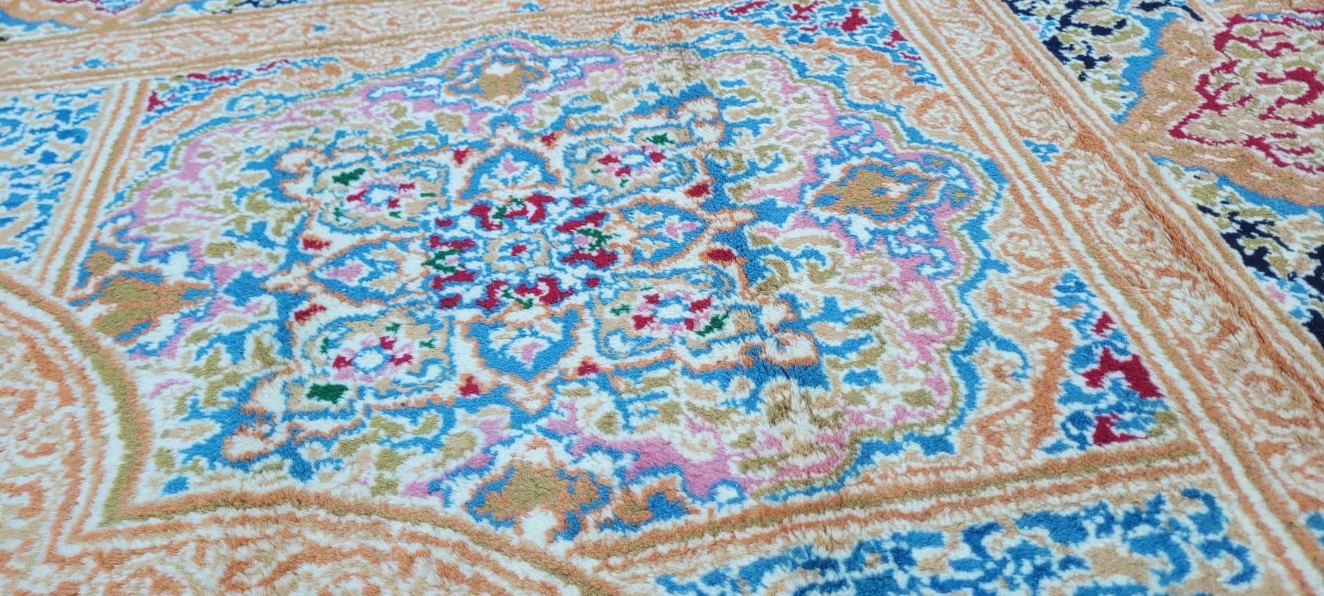 Dywan Kerman Lavar 298x440 cm, granatowy, wełna bawełna, Iran, początek XX w. - 182136