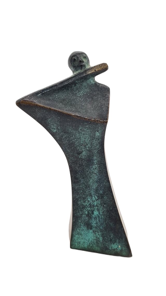 Rzeźba, Ideen in Bronze, zielony, brąz, Cleve art-line, Niemcy, lata 80. - WYMIARY