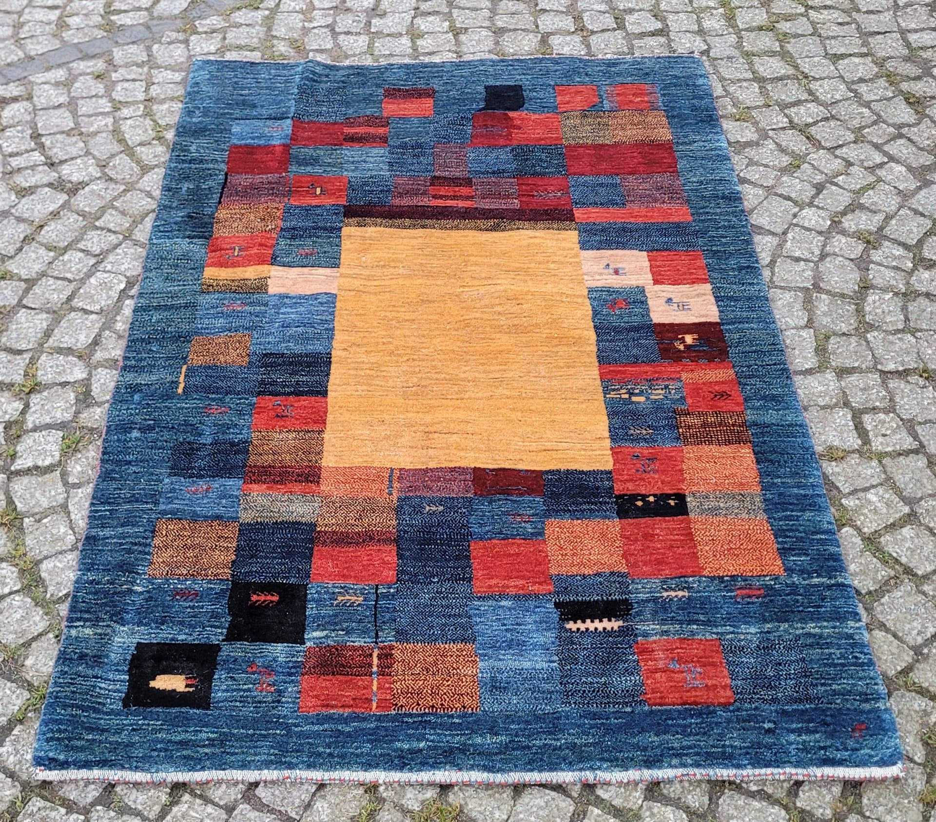 Rug Lori Gabbeh 150x100 cm, multicolor wool, Iran, 1960s. - 182245