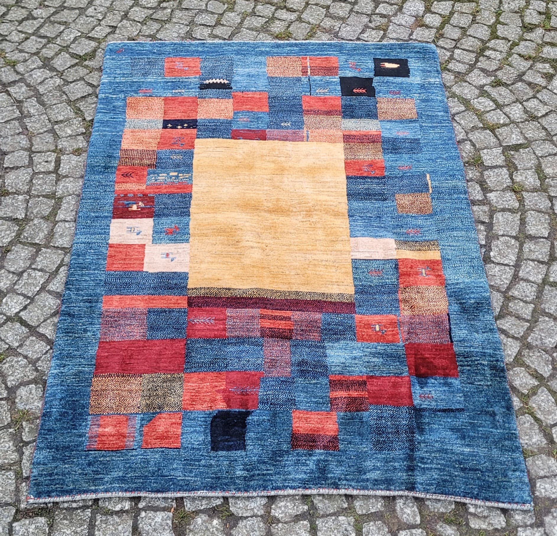 Rug Lori Gabbeh 150x100 cm, multicolor wool, Iran, 1960s. - 182244