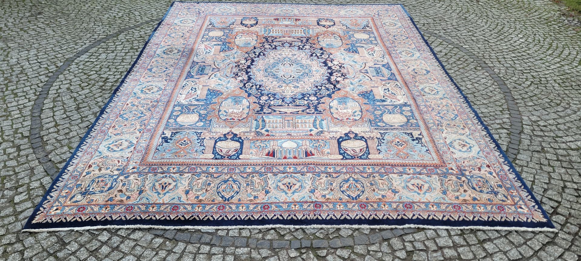 Rug Kashmar 300x400 cm, navy blue, wool, Iran - 182269