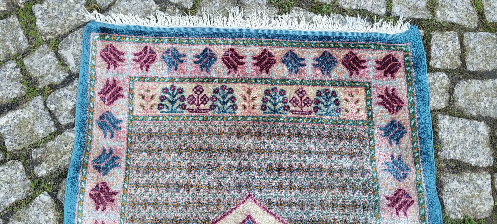 Dywan orientalny 102x56cm, multikolor, jedwab, Tunezja, lata 60. - 182381