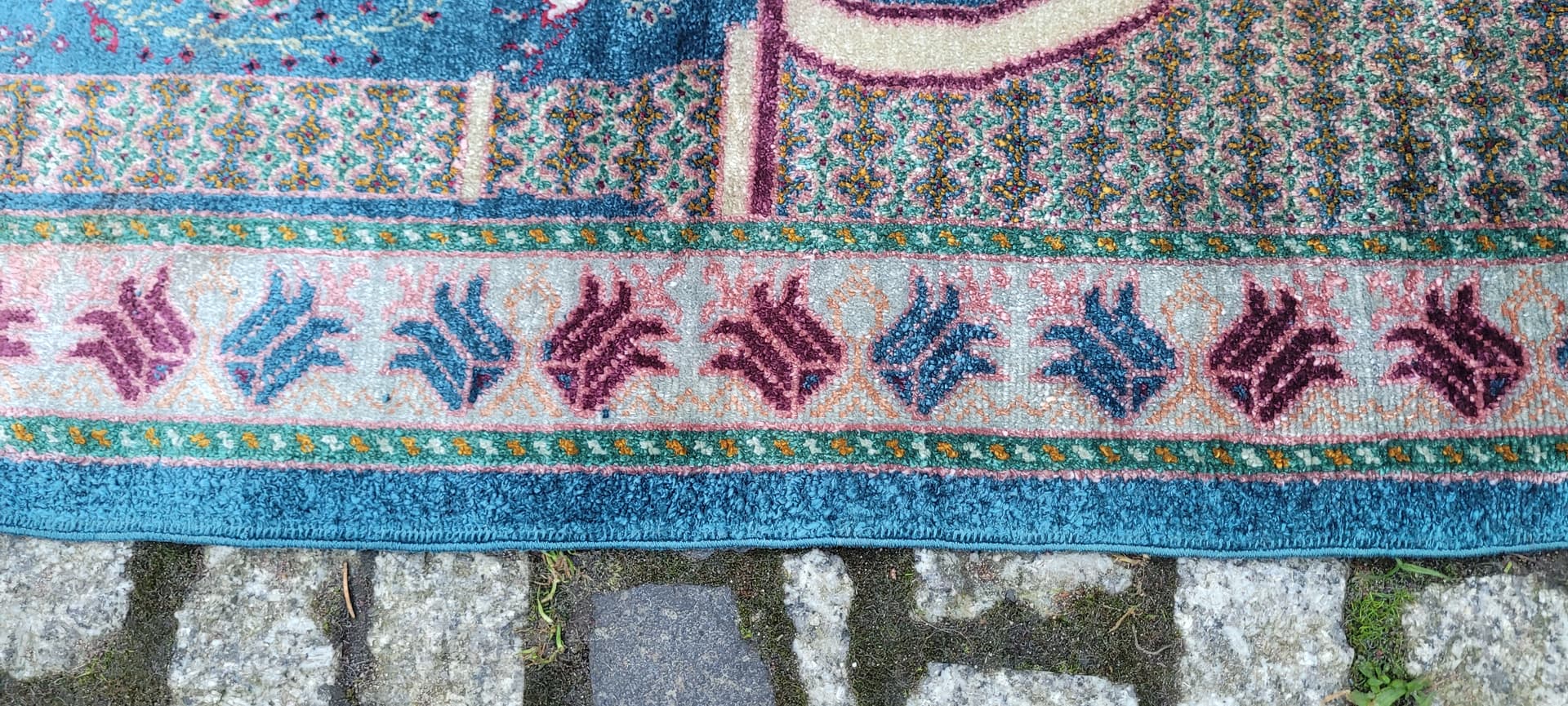 Dywan orientalny 102x56cm, multikolor, jedwab, Tunezja, lata 60. - 182378