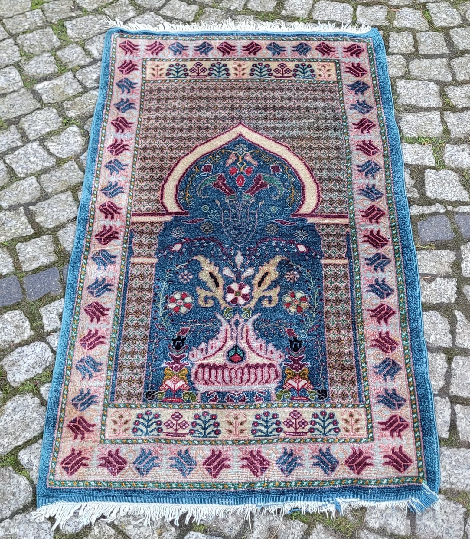 Dywan orientalny 102x56cm, multikolor, jedwab, Tunezja, lata 60. - 182368