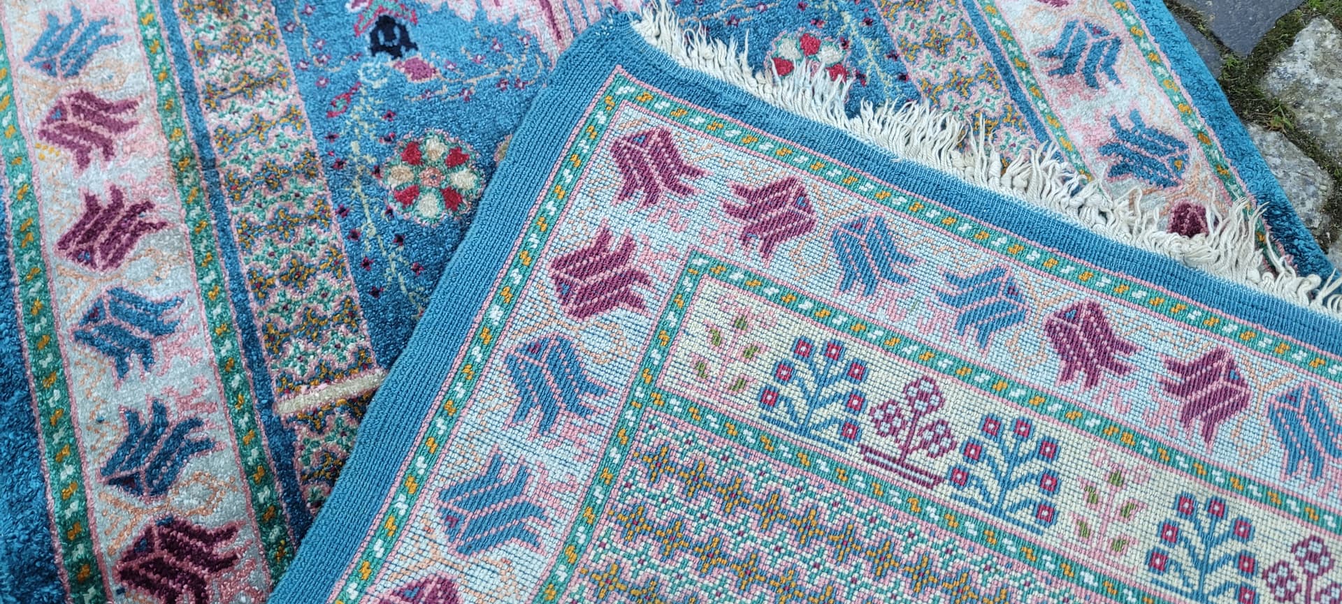 Dywan orientalny 102x56cm, multikolor, jedwab, Tunezja, lata 60. - 182380