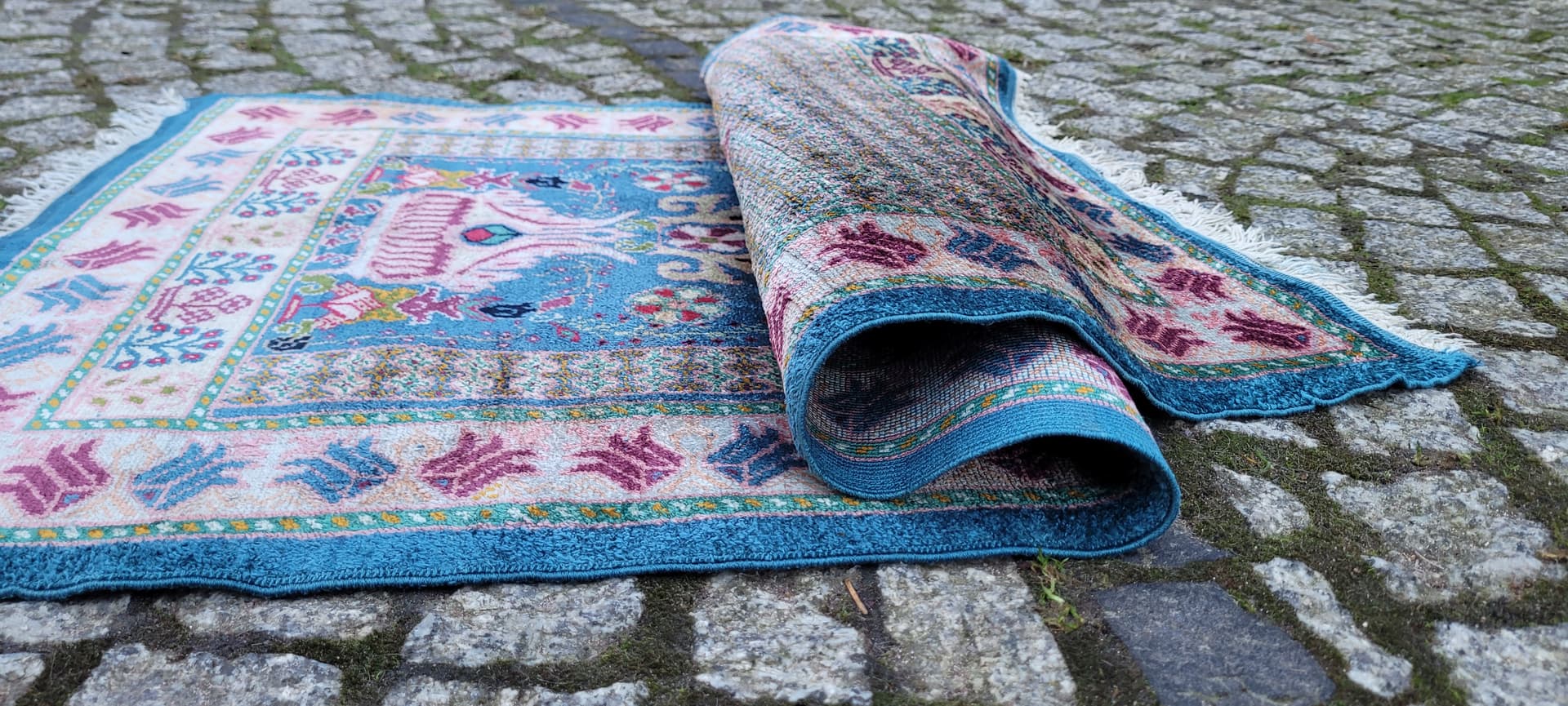 Dywan orientalny 102x56cm, multikolor, jedwab, Tunezja, lata 60. - 182371