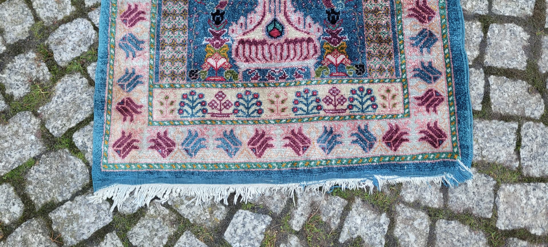 Dywan orientalny 102x56cm, multikolor, jedwab, Tunezja, lata 60. - 182375