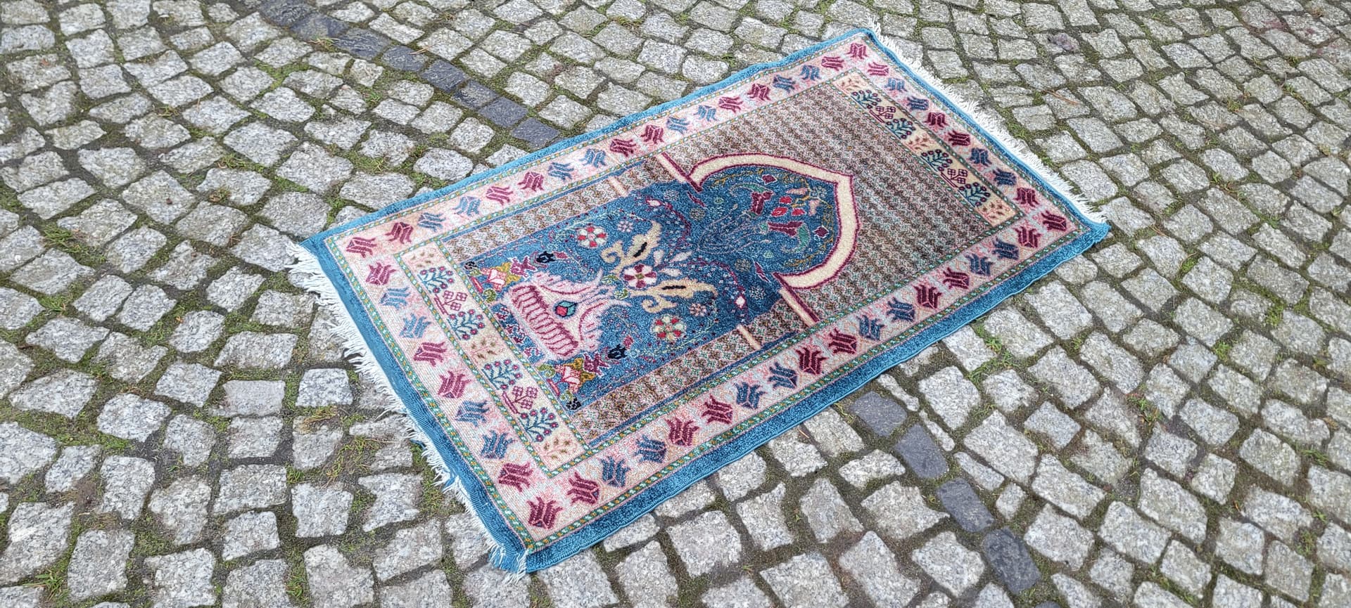 Dywan orientalny 102x56cm, multikolor, jedwab, Tunezja, lata 60. - 182379