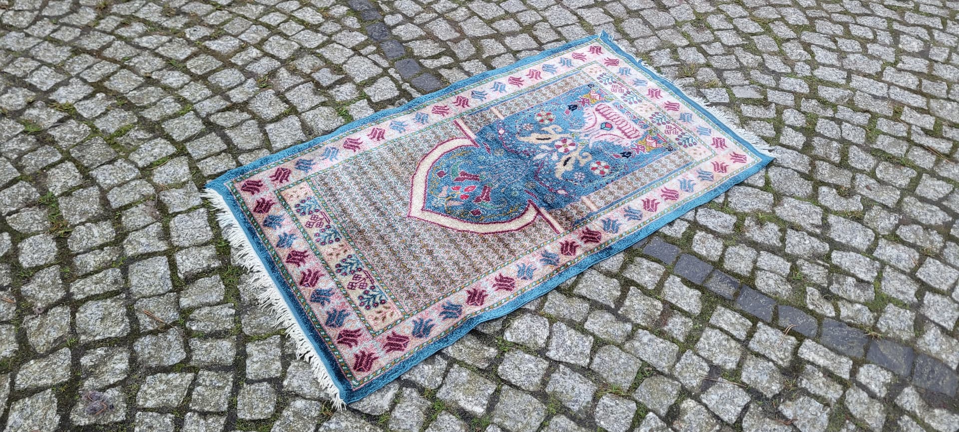 Dywan orientalny 102x56cm, multikolor, jedwab, Tunezja, lata 60. - 182382