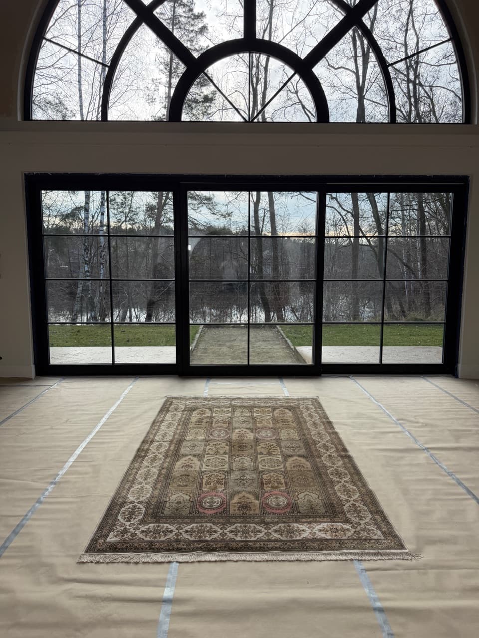 Dywan Ghoum, 300x190 cm, jedwab beżowy, Iran - 182480