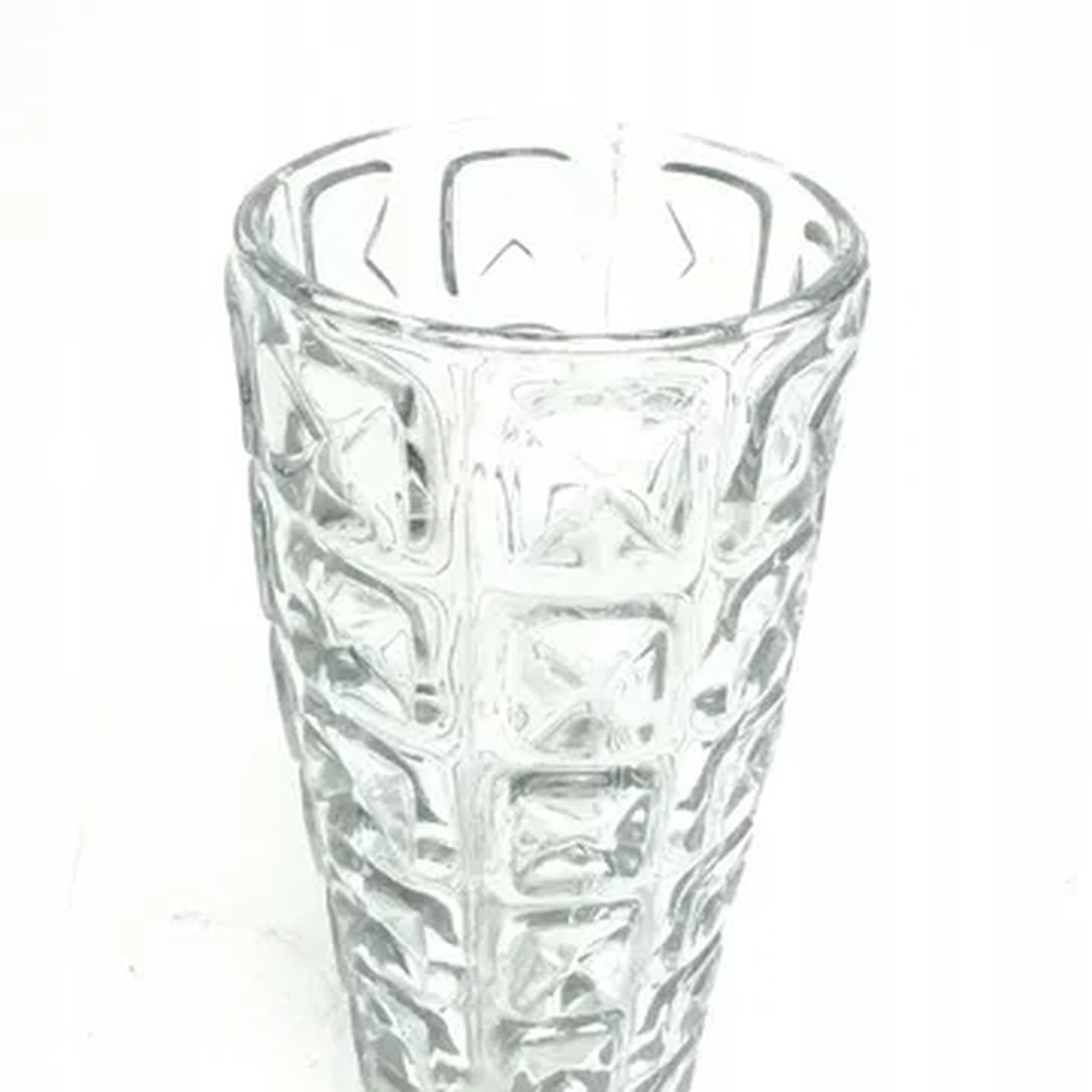 Vase, mid-century modern, transparent glass, Ząbkowice, Poland, 1970s. - 182522