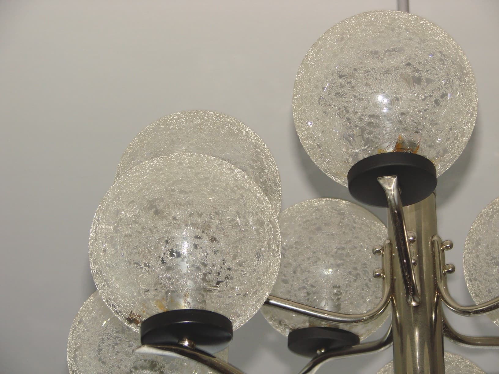 Chandelier Modern, silver, chrome steel, glass, 1970s - 182652