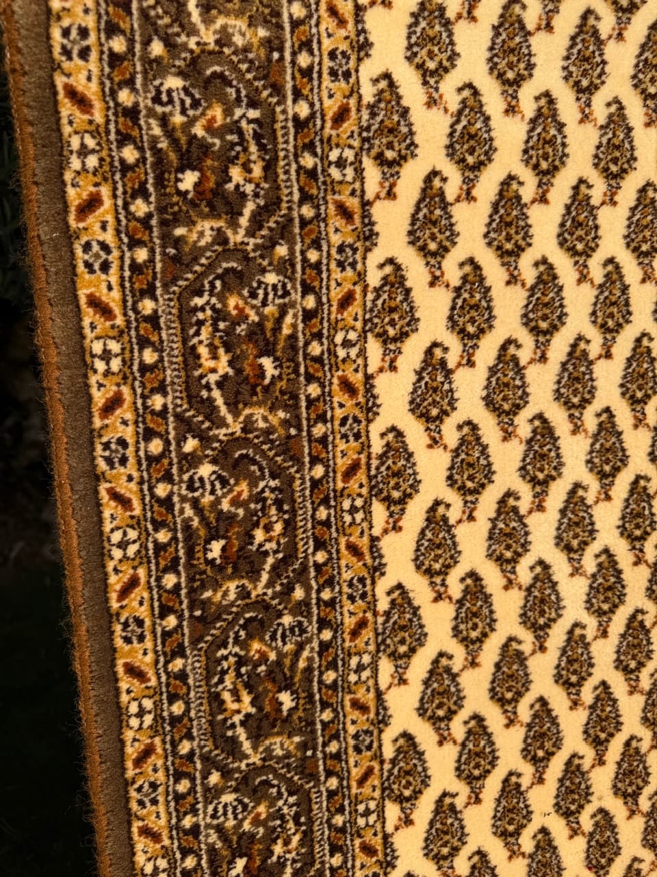 Chodnik Mir 326x92 cm, beżowy, wełna, Niemcy, lata 90. - 182685