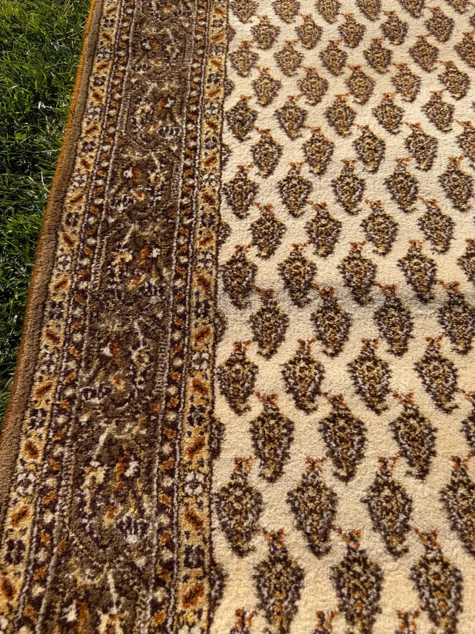 Chodnik Mir 326x92 cm, beżowy, wełna, Niemcy, lata 90. - 182690