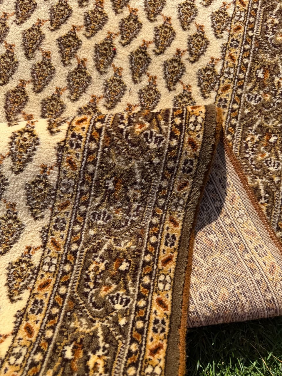 Chodnik Mir 326x92 cm, beżowy, wełna, Niemcy, lata 90. - 182692