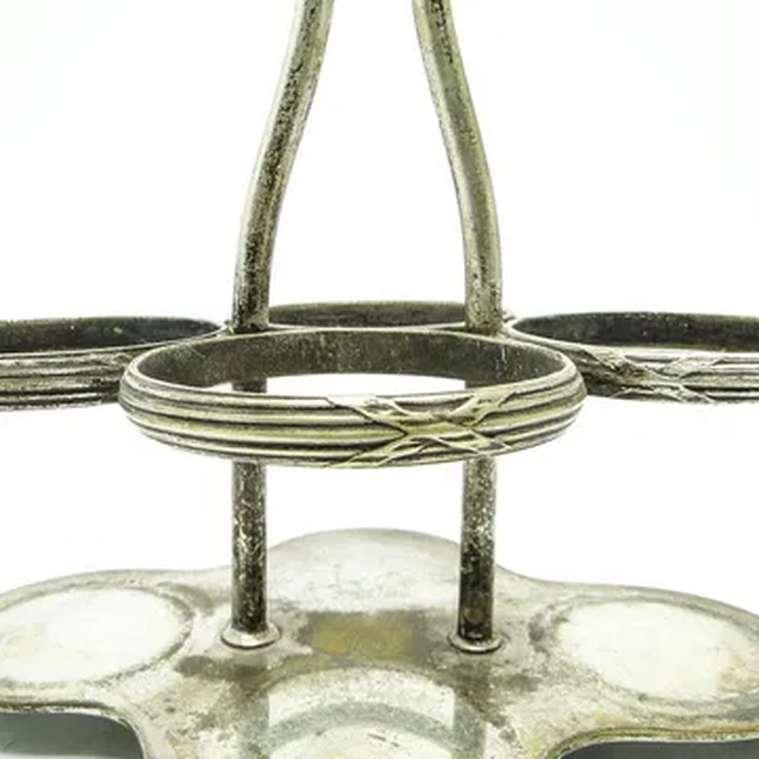 Kabaret na przyprawy, styl eklektyczny, mosiądz srebrzony, Polska, lata 30. - 182704