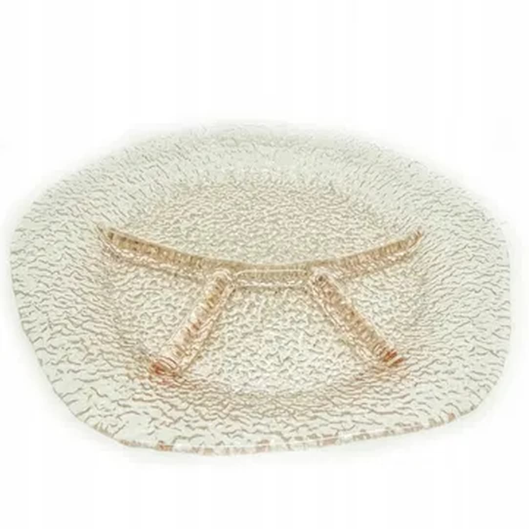 Serving platter, mid-century modern, pressed rosaline glass, by J. S. Drost, Ząbkowice, Poland, 1970s. - 182723