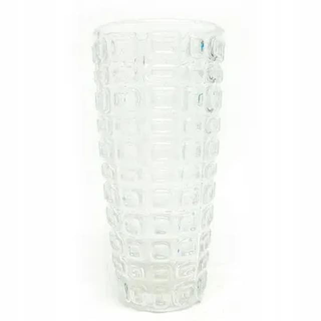 Wazon Wulkany, modernizm, szkło róż roselinowy, Ząbkowice, Polska, lata 70. - WYMIARY