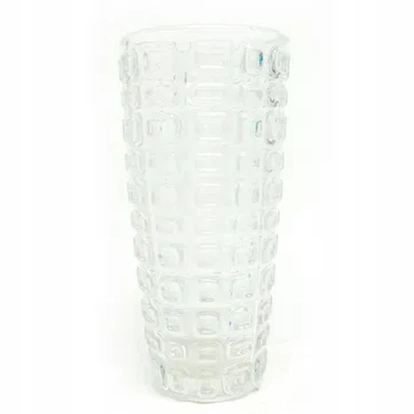 Wazon Wulkany, modernizm, szkło róż roselinowy, Ząbkowice, Polska, lata 70.