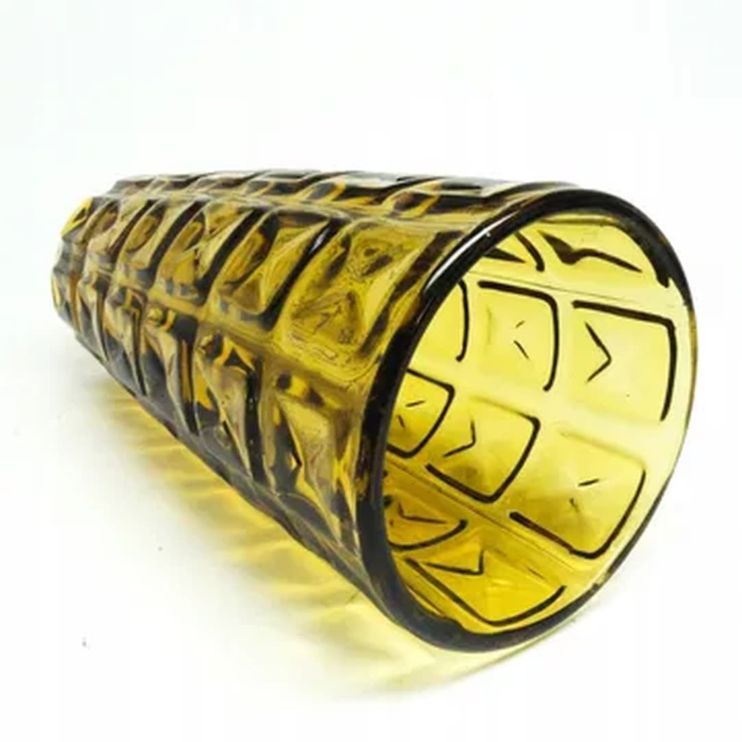 Envelope vase, modernism, pressed sodium glass, by J. S. Drosd, Ząbkowice, Poland, 1970s. - 182752