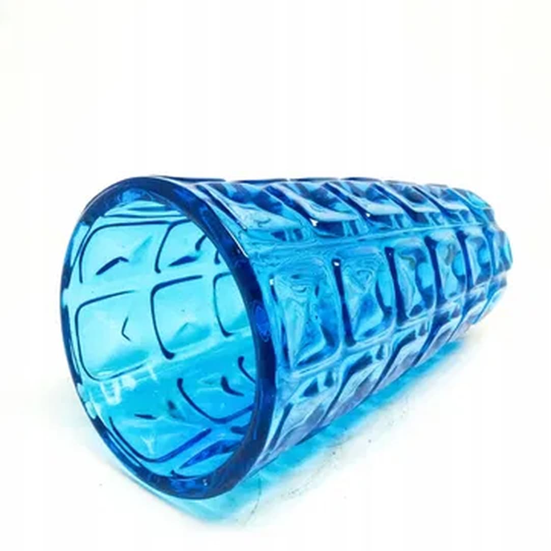 Mid-century modern vase, blue pressed glass, HSG Ząbkowice, Poland, 1970s. - 182767