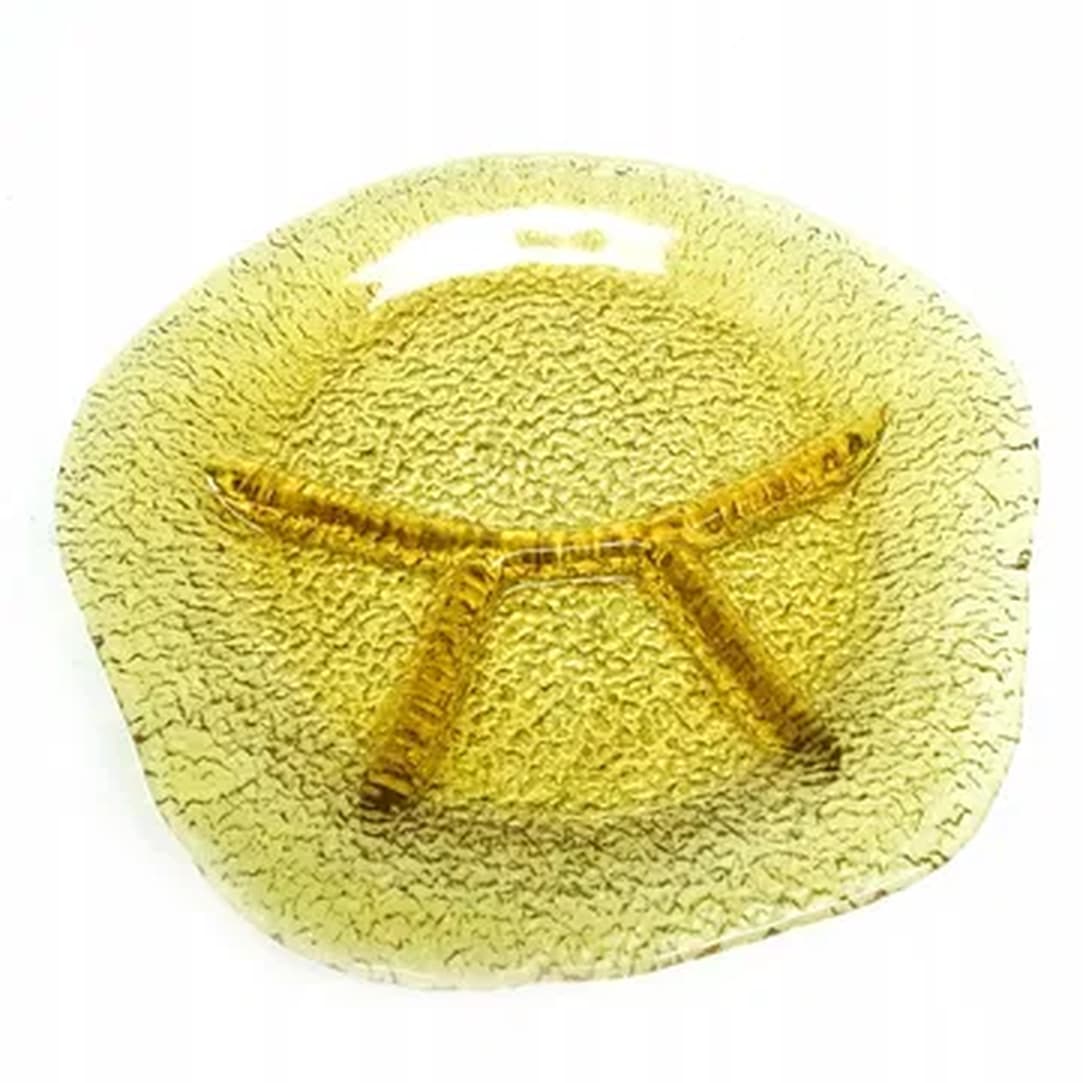 Modernist appetizer platter, yellow glass, by J. S. Drost, Poland, 1970s. - 182788