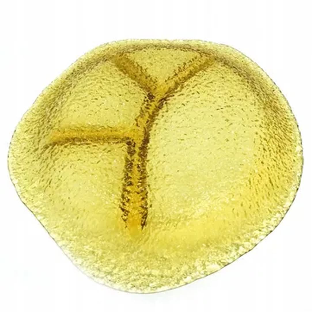 Modernist appetizer platter, yellow glass, by J. S. Drost, Poland, 1970s. - 182793