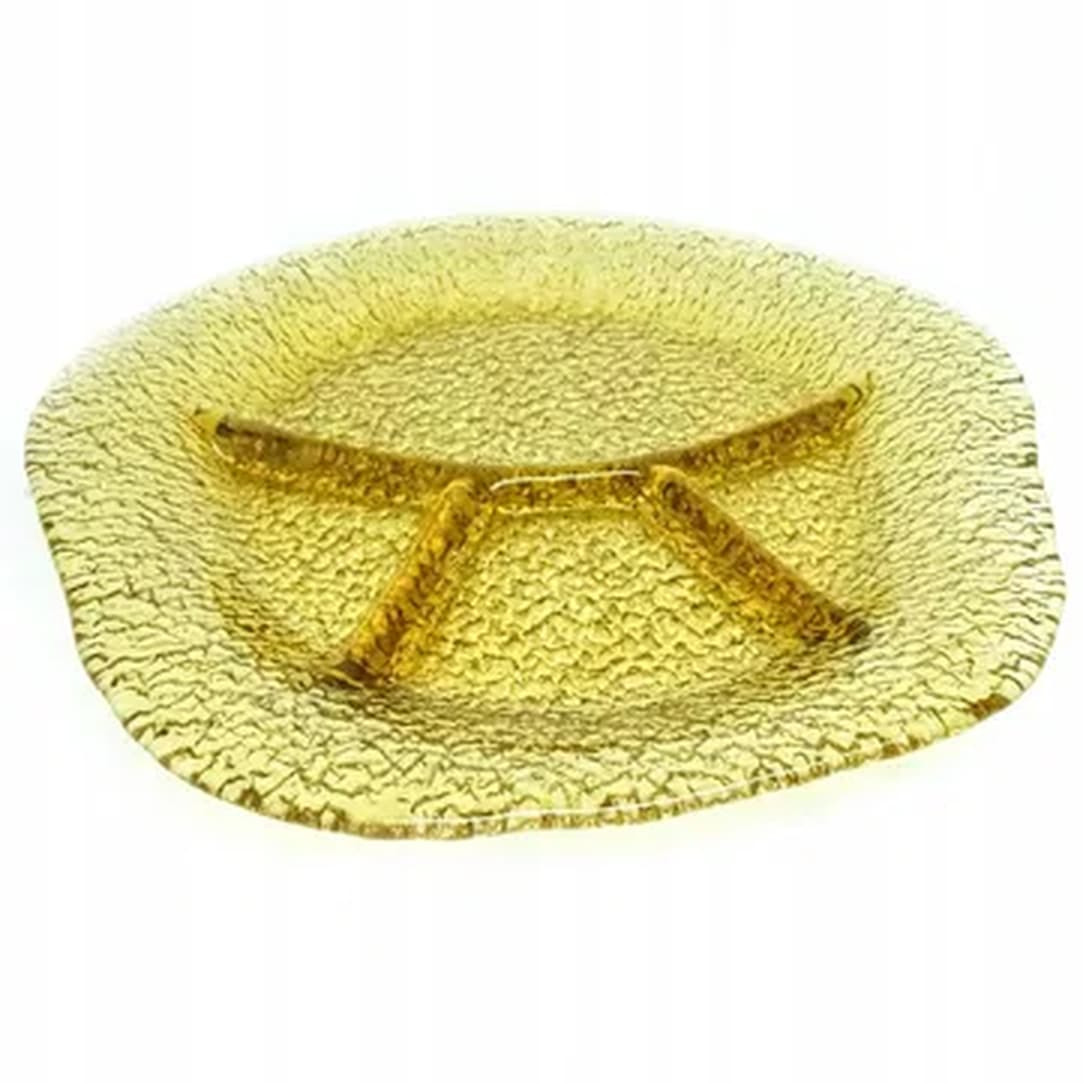 Modernist appetizer platter, yellow glass, by J. S. Drost, Poland, 1970s. - 182789
