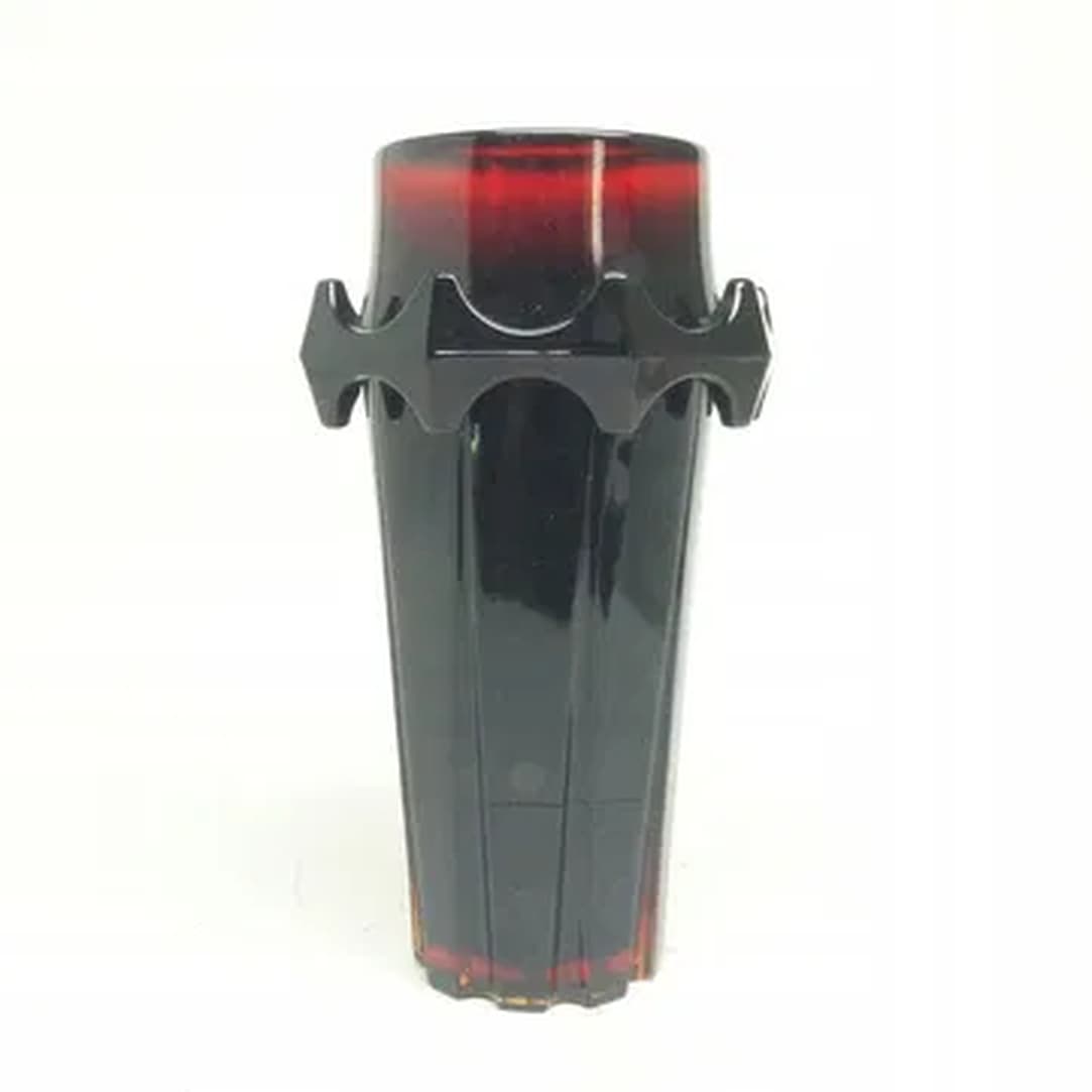 Diatret vase Mid-century modern, maroon soda glass, by J. S. Drosd, Ząbkowice, Poland, 1970s.