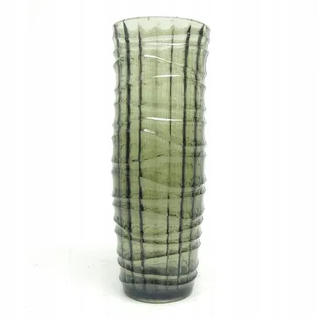 Baleron vase Modernism, transparent glass, HSG Ząbkowice, Poland, 1970s. - 182875