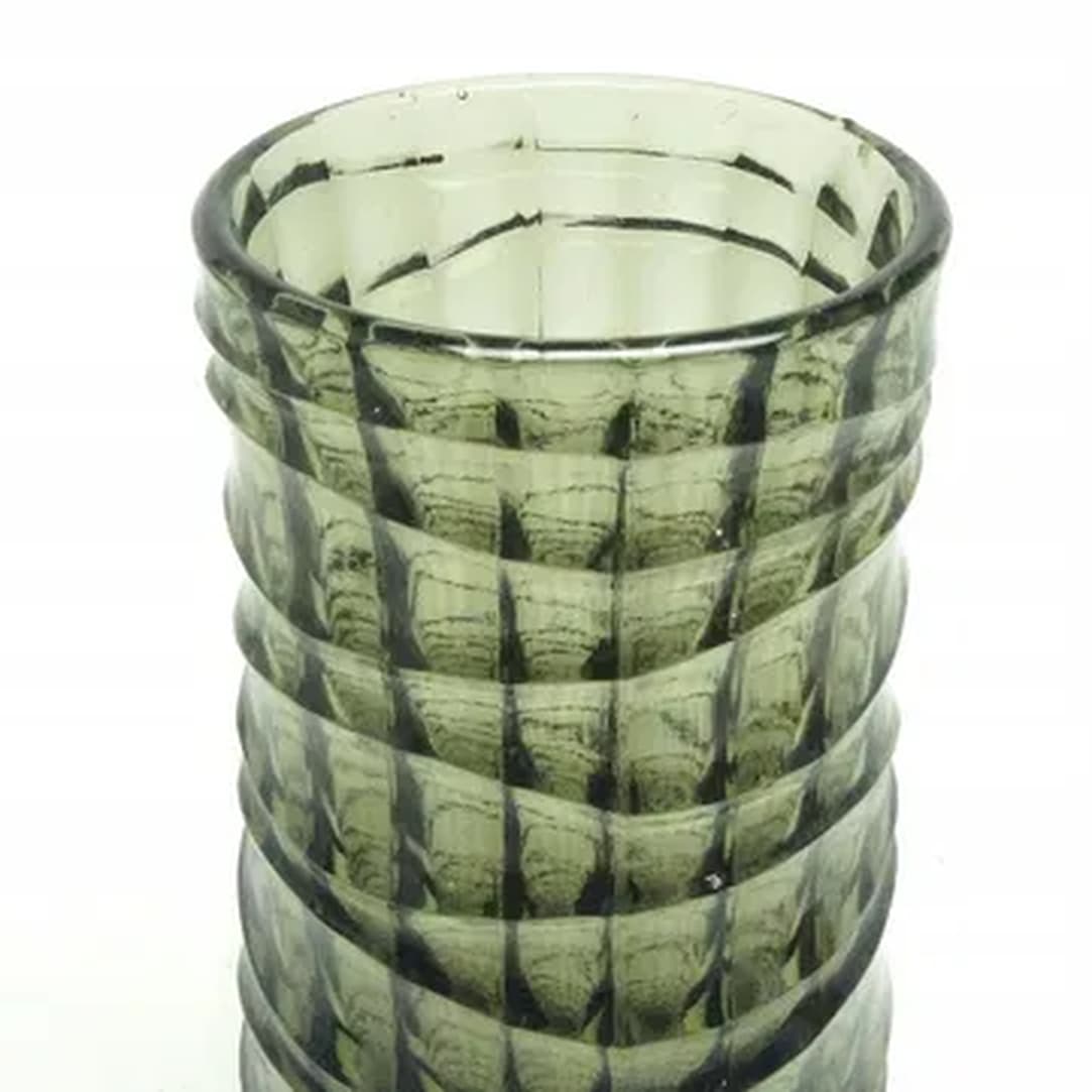 Baleron vase Modernism, transparent glass, HSG Ząbkowice, Poland, 1970s. - 182868