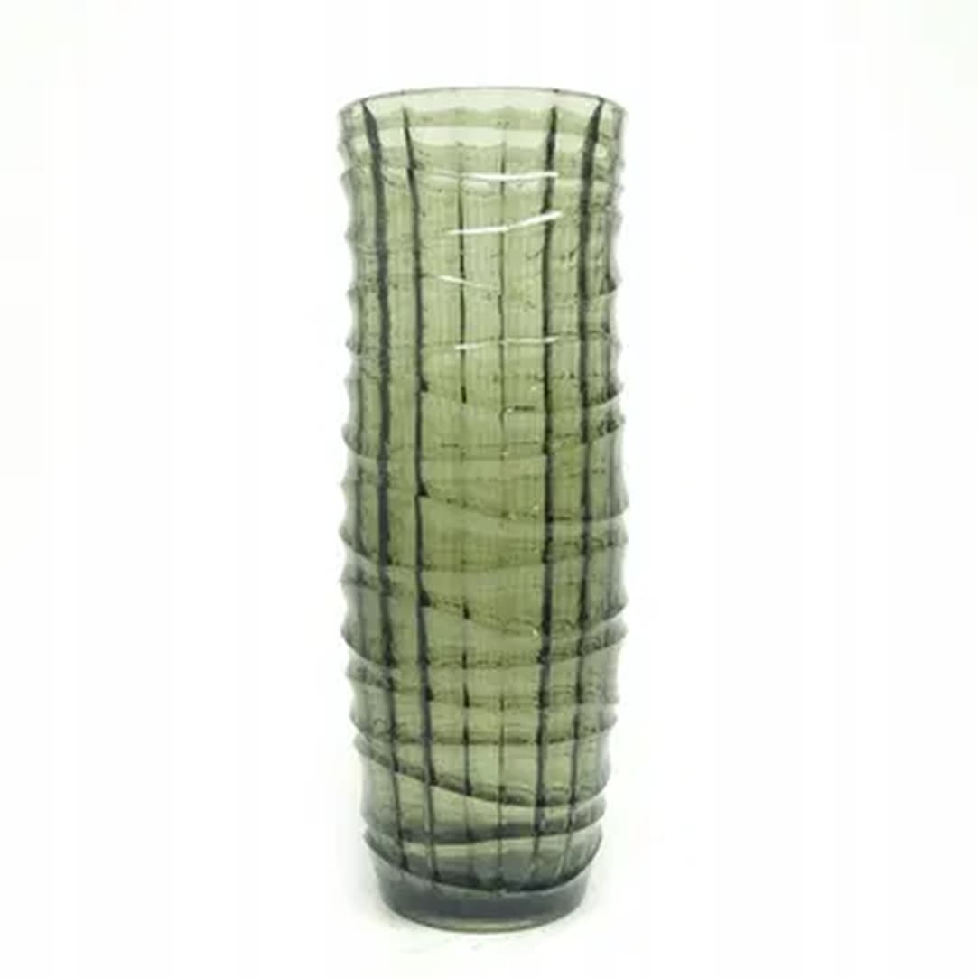 Baleron vase Modernism, transparent glass, HSG Ząbkowice, Poland, 1970s.