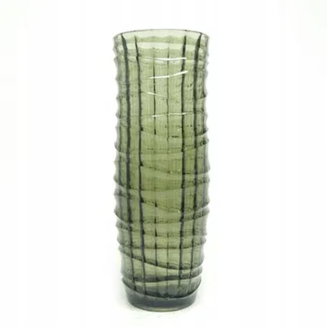 Baleron vase Modernism, transparent glass, HSG Ząbkowice, Poland, 1970s. - DIMENSION