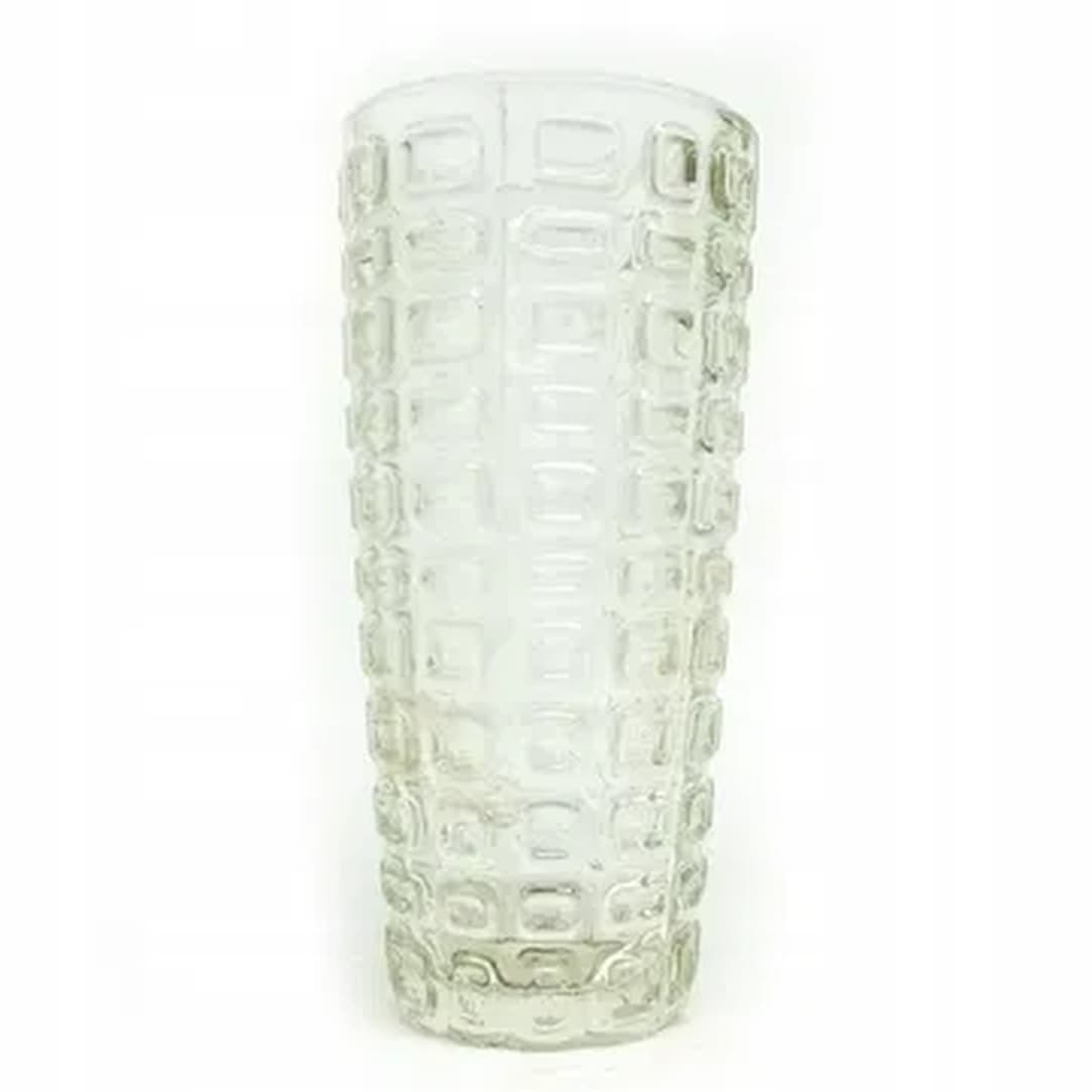 Vulkany vase, mid-century modern, olive soda glass, by J.S. Drost, Poland, 1970s.