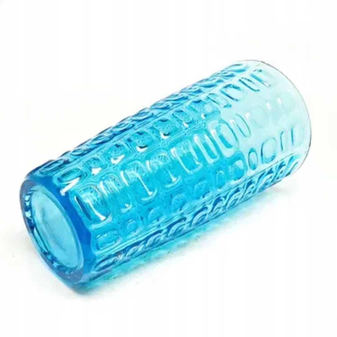 Vase Wulkany, modernism, turquoise glass, Ząbkowice, Poland, 1970s. - 182908