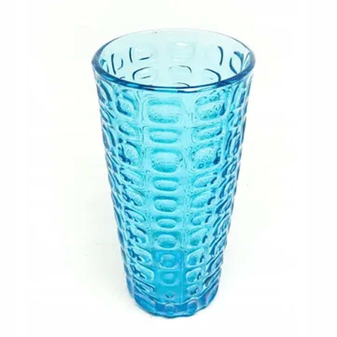 Vase Wulkany, modernism, turquoise glass, Ząbkowice, Poland, 1970s. - 182905