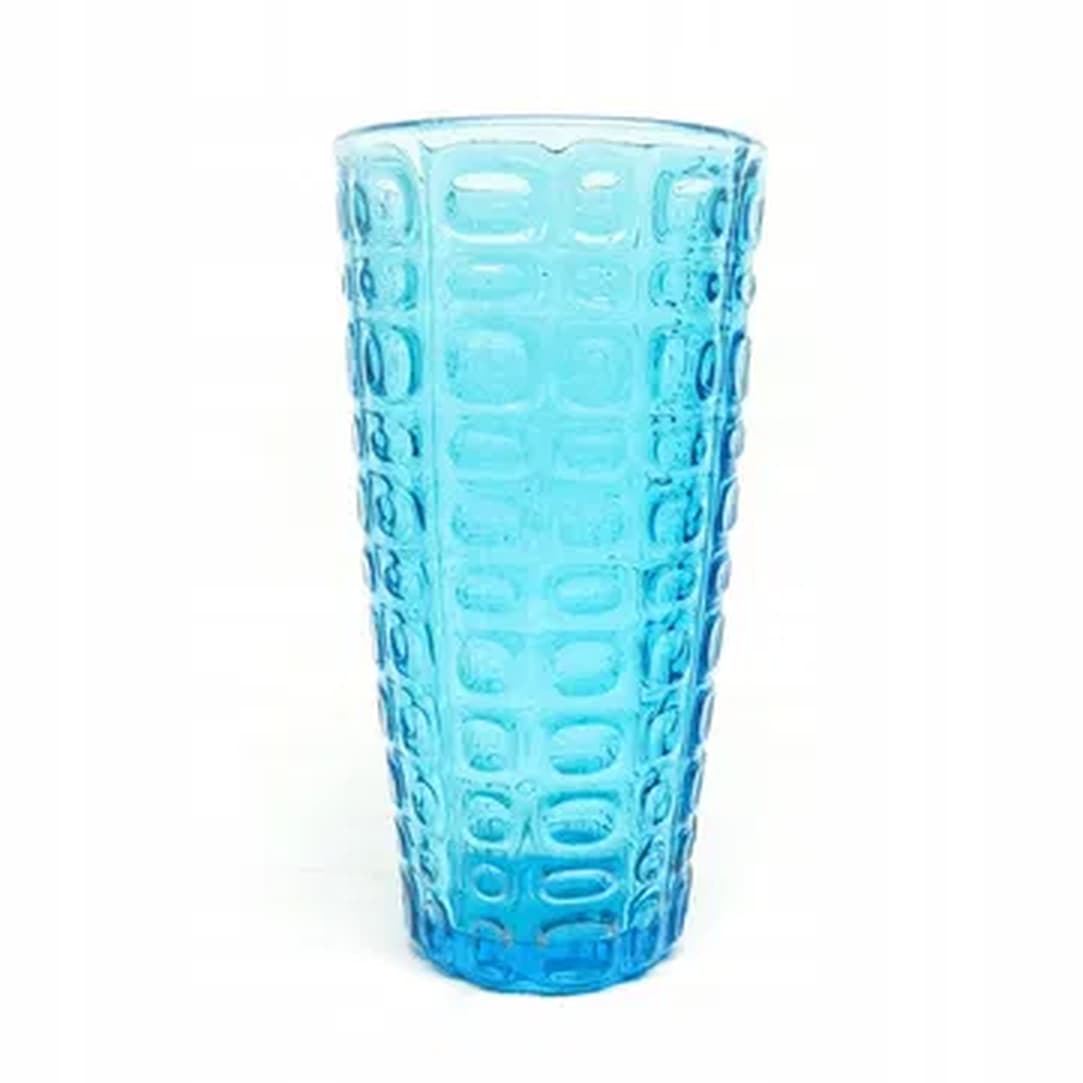 Vase Wulkany, modernism, turquoise glass, Ząbkowice, Poland, 1970s.