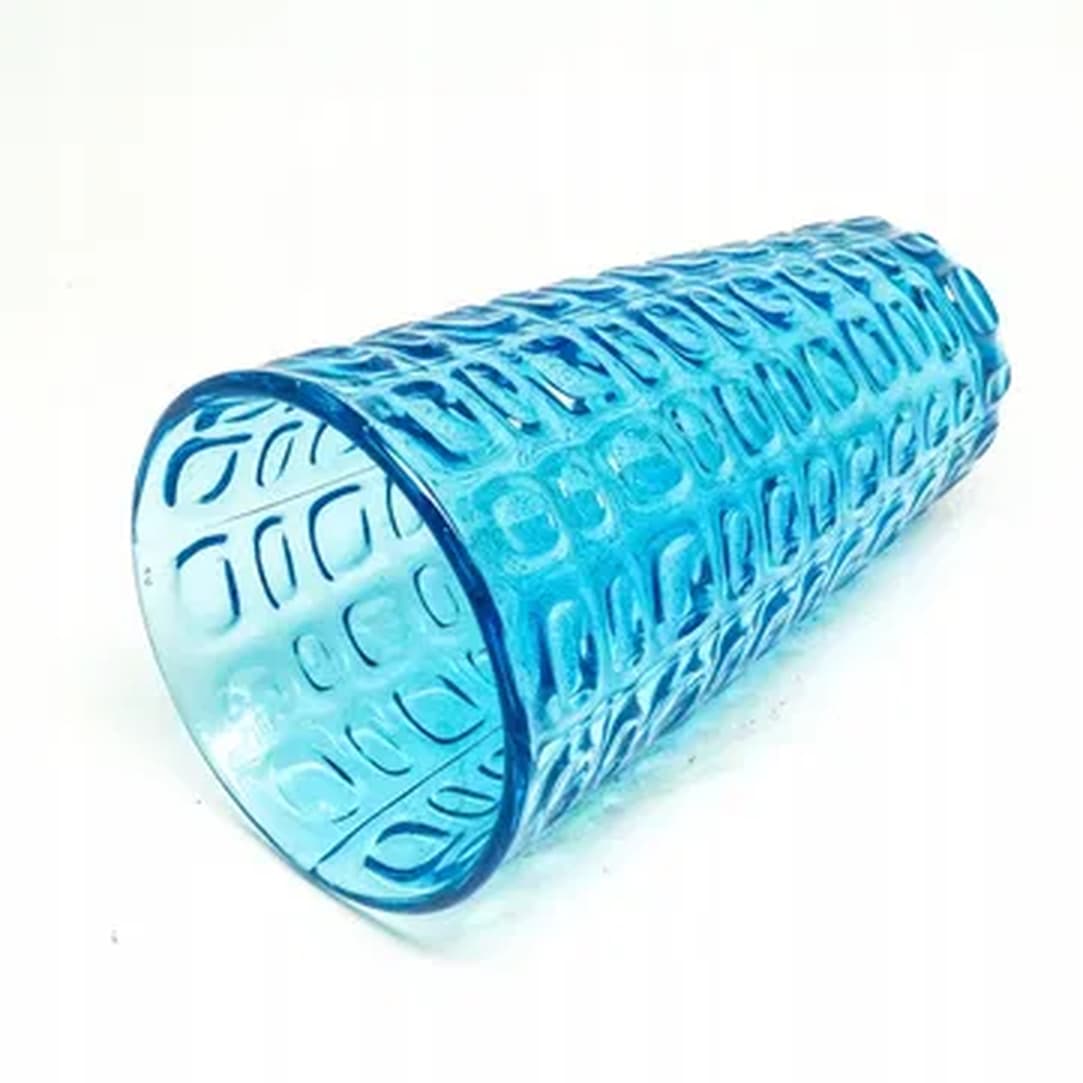 Vase Wulkany, modernism, turquoise glass, Ząbkowice, Poland, 1970s. - 182906