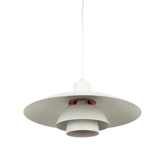 Pendant lamp PH 4/3, white aluminum, by P. Henningsen, Louis Poulsen, Denmark, 1960s. - DIMENSION