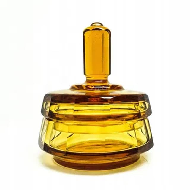 Art Deco bonbonniere, crystal, Moser, Czechoslovakia, 1930s. - DIMENSION