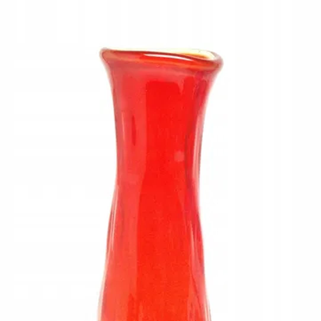 Wazon Fasolka, Mid-century modern, szkło czerwone, Ząbkowice, Polska, lata 70. - 183032