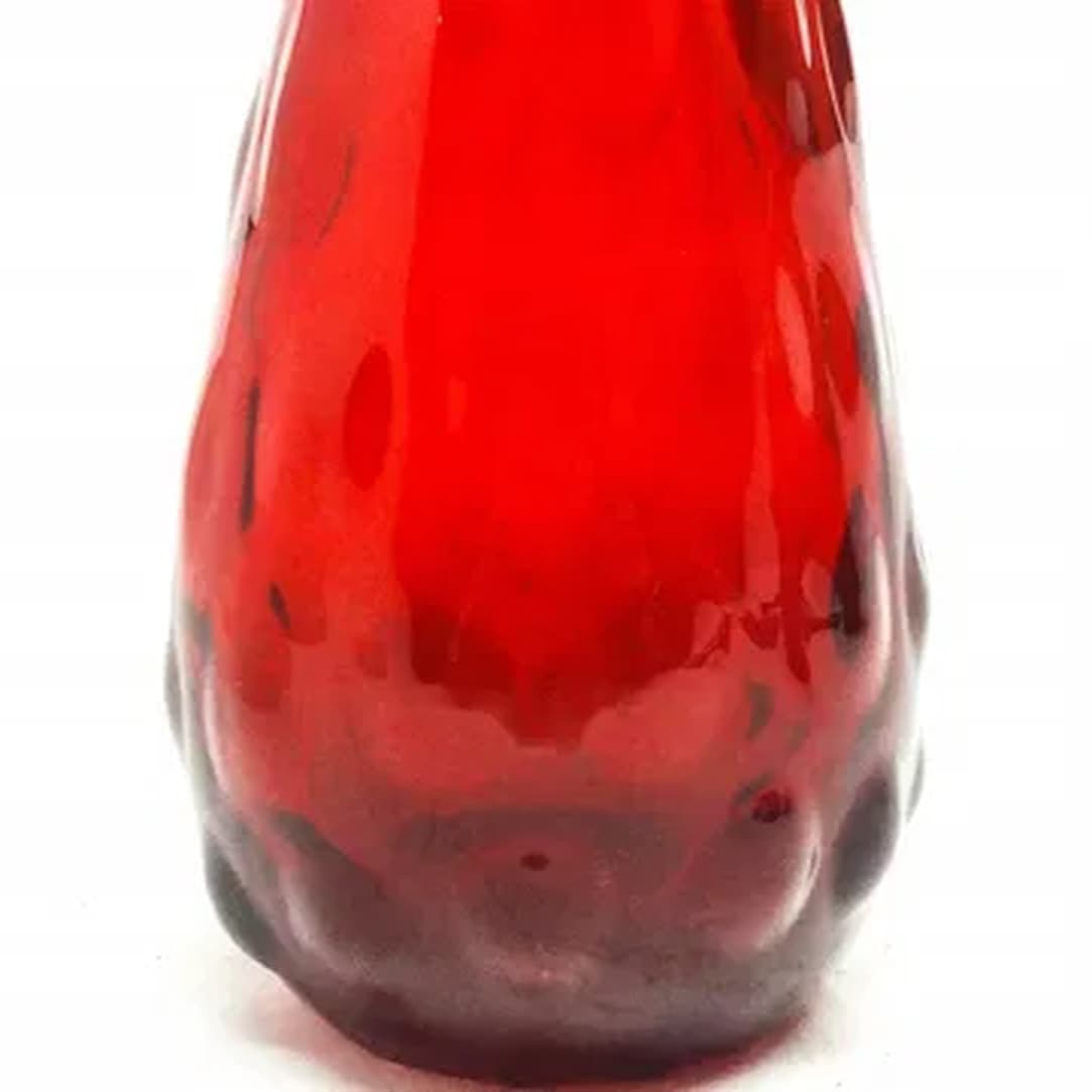 Wazon Fasolka, Mid-century modern, szkło czerwone, Ząbkowice, Polska, lata 70. - 183046
