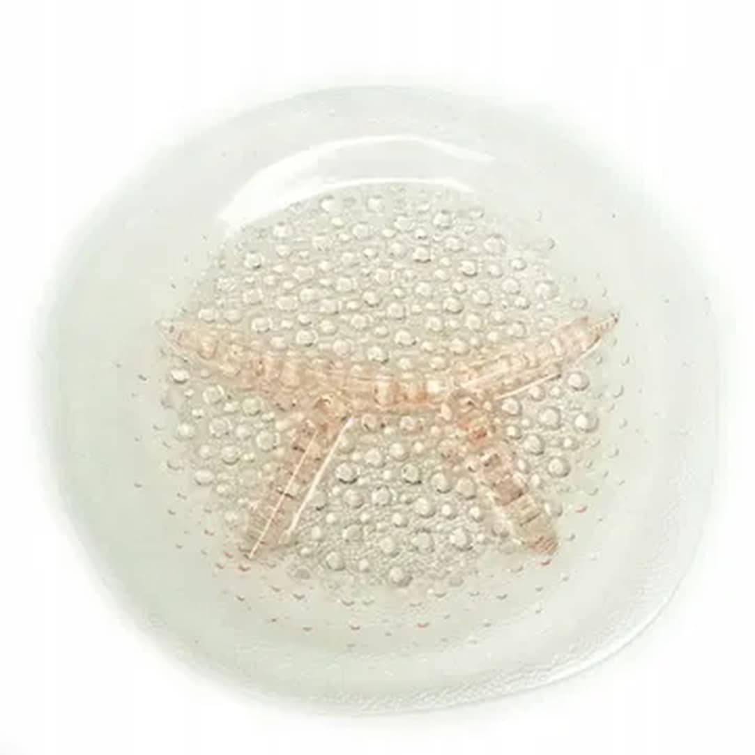 Appetizer platter Polish Modernism, rosaline glass, Ząbkowice, Poland, 1970s. - 183073