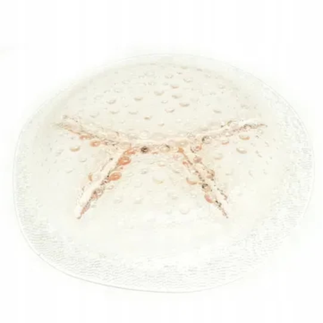 Appetizer platter Polish Modernism, rosaline glass, Ząbkowice, Poland, 1970s. - 183072